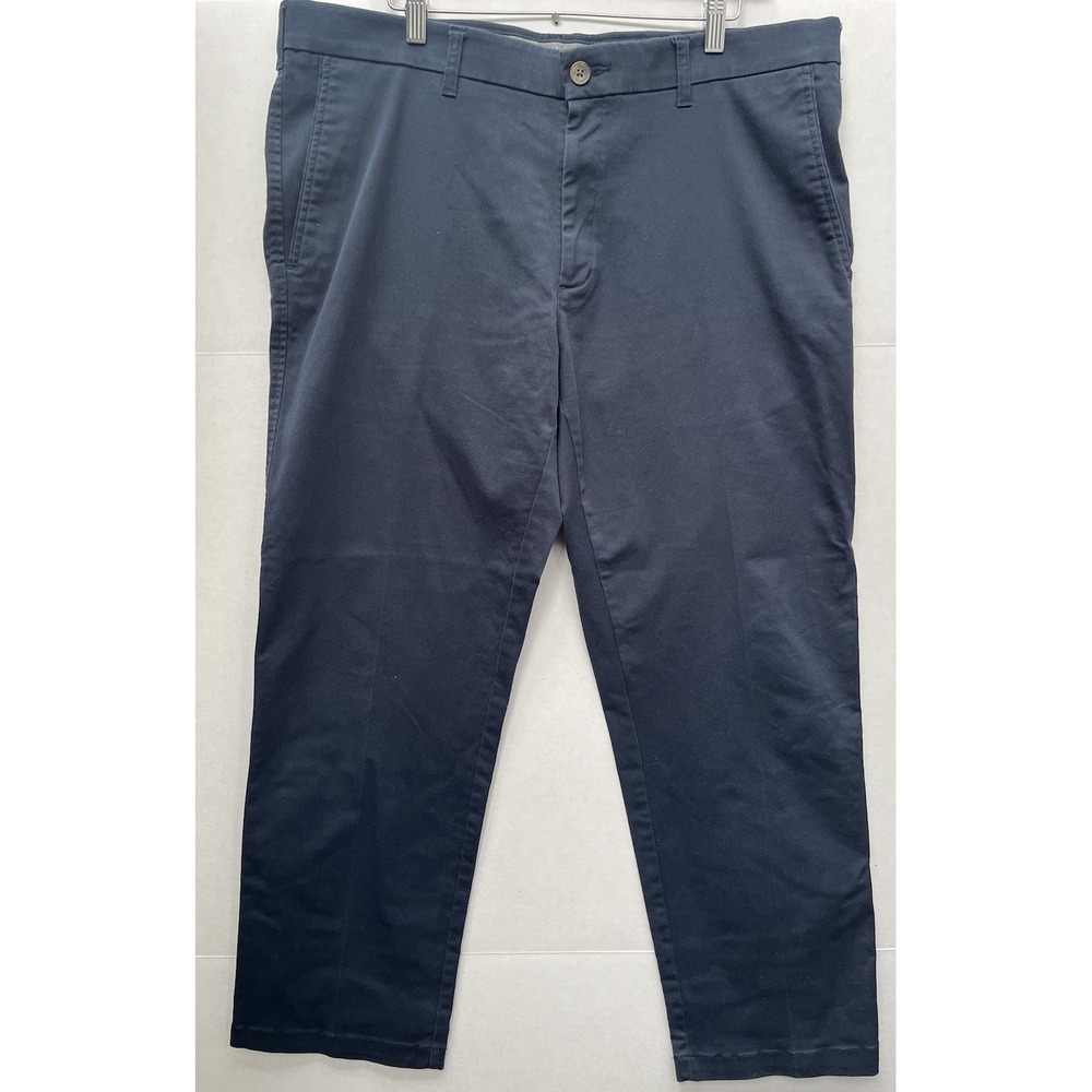 Haggar‎ Ultimate Travel Khaki Men's Pants 38x30 Straight Fit- Blue